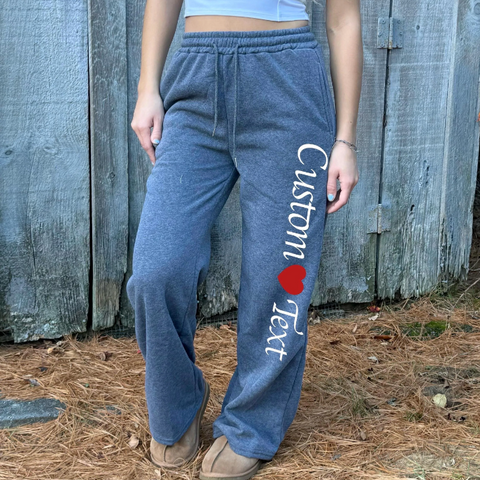 Heart Script Straight Leg Sweatpants