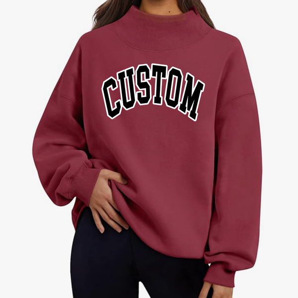 Two Color Mock Neck Sweatshirt