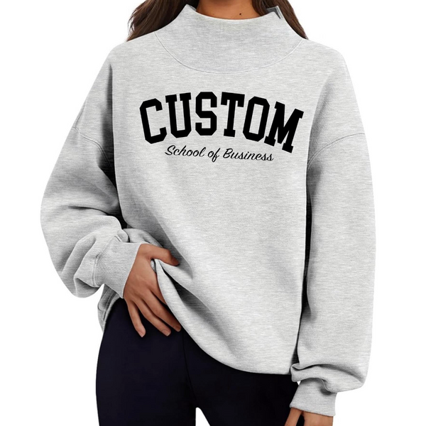 Mock Neck Sweatshirt With Script