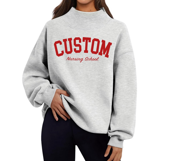 Mock Neck Sweatshirt With Script