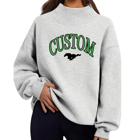 Vintage Style Mock Neck Sweatshirt