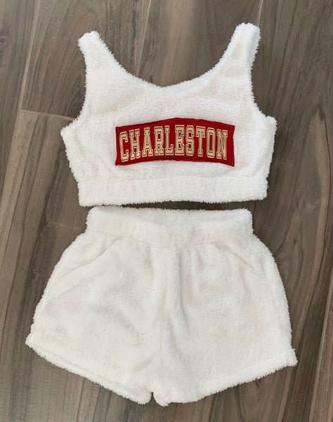 Fuzzy Shorts and Crop Top Set