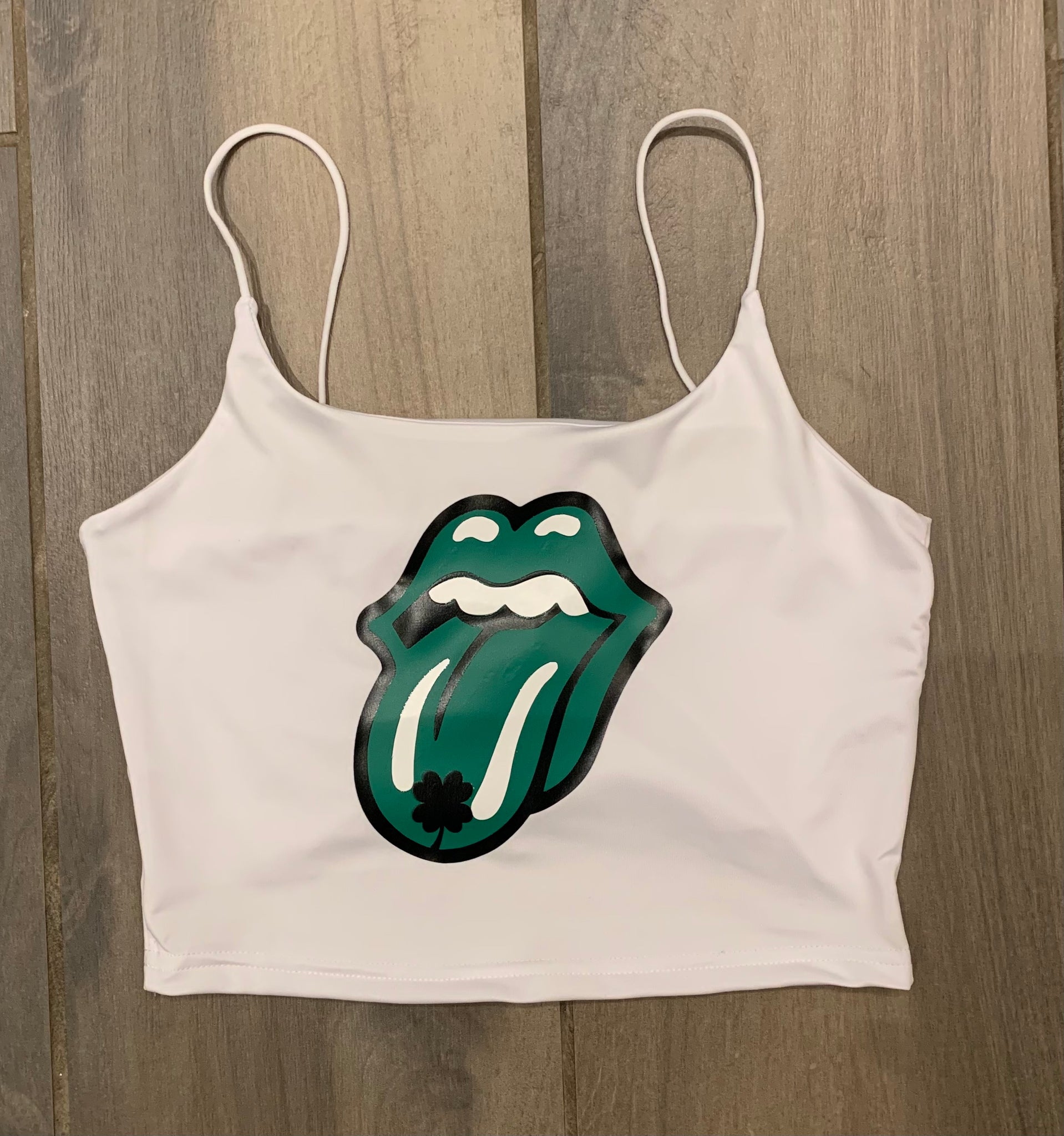 Green Lips Skinny Strap Tank