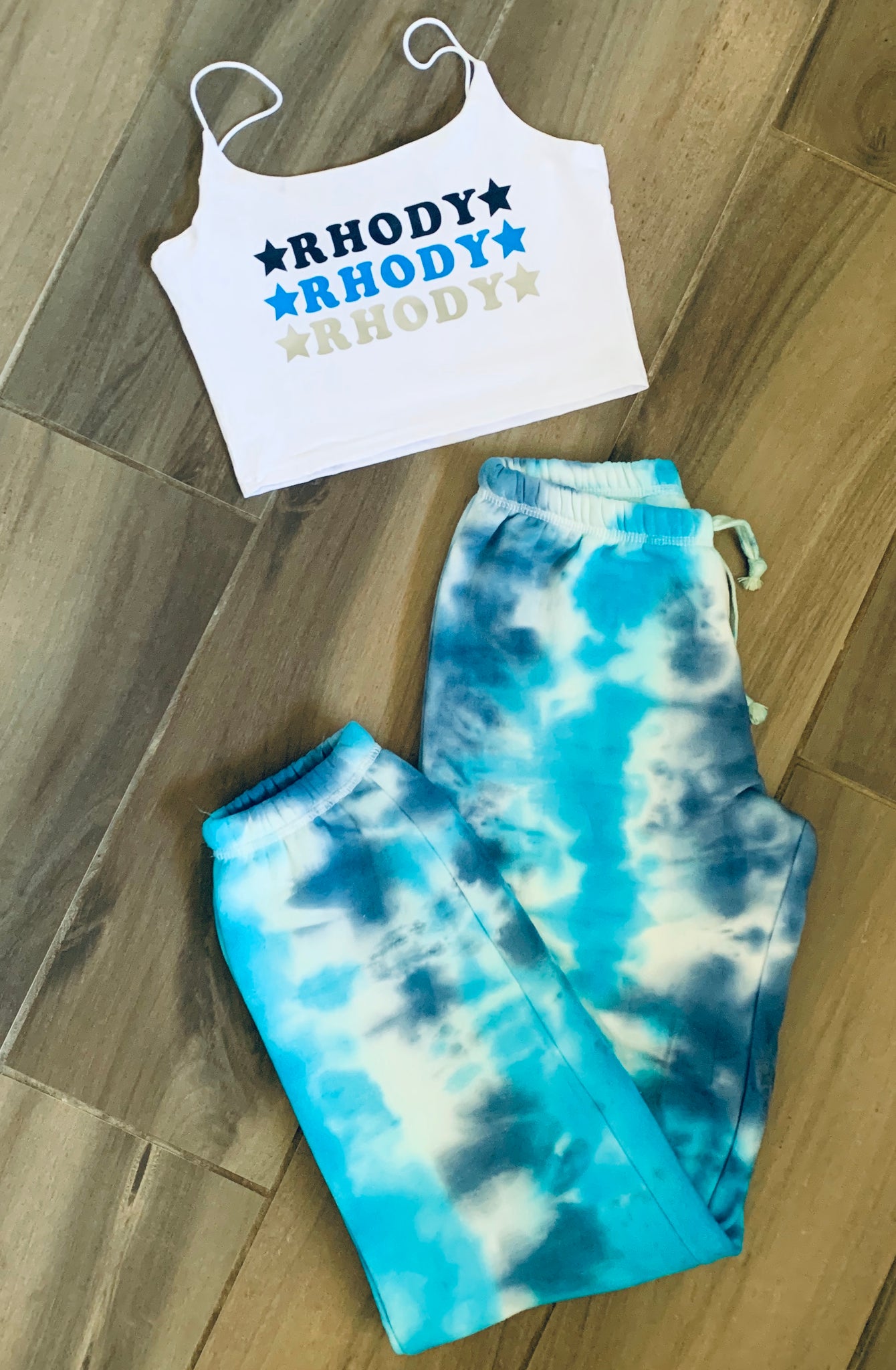 Skinny Strap Tank and Tie Dye Pants Set