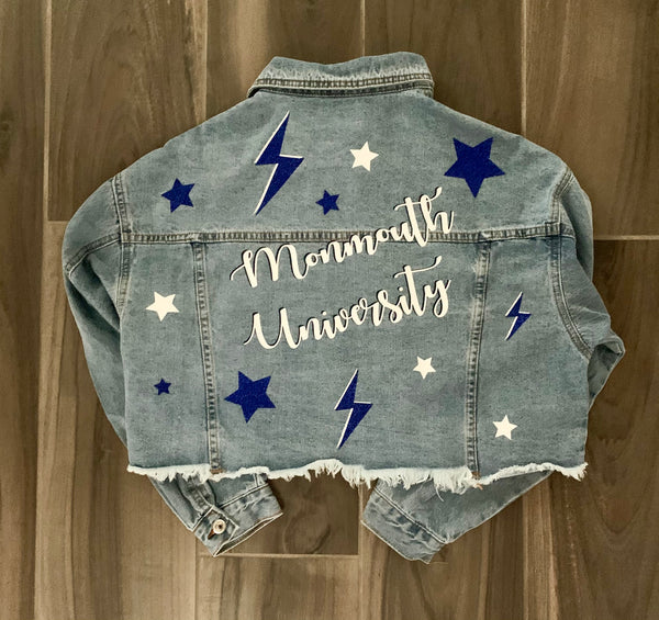 Crop Script Denim Jacket