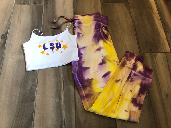 Skinny Strap Tank and Tie Dye Pants Set