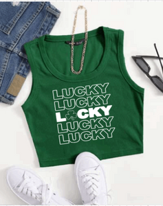 Green Lucky Crop Top
