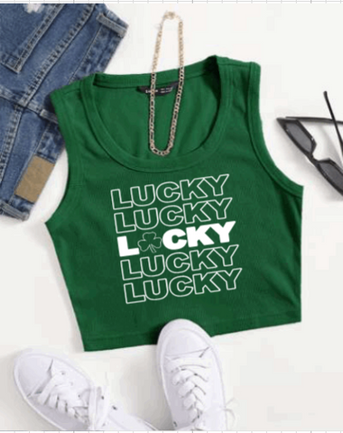 Green Lucky Crop Top