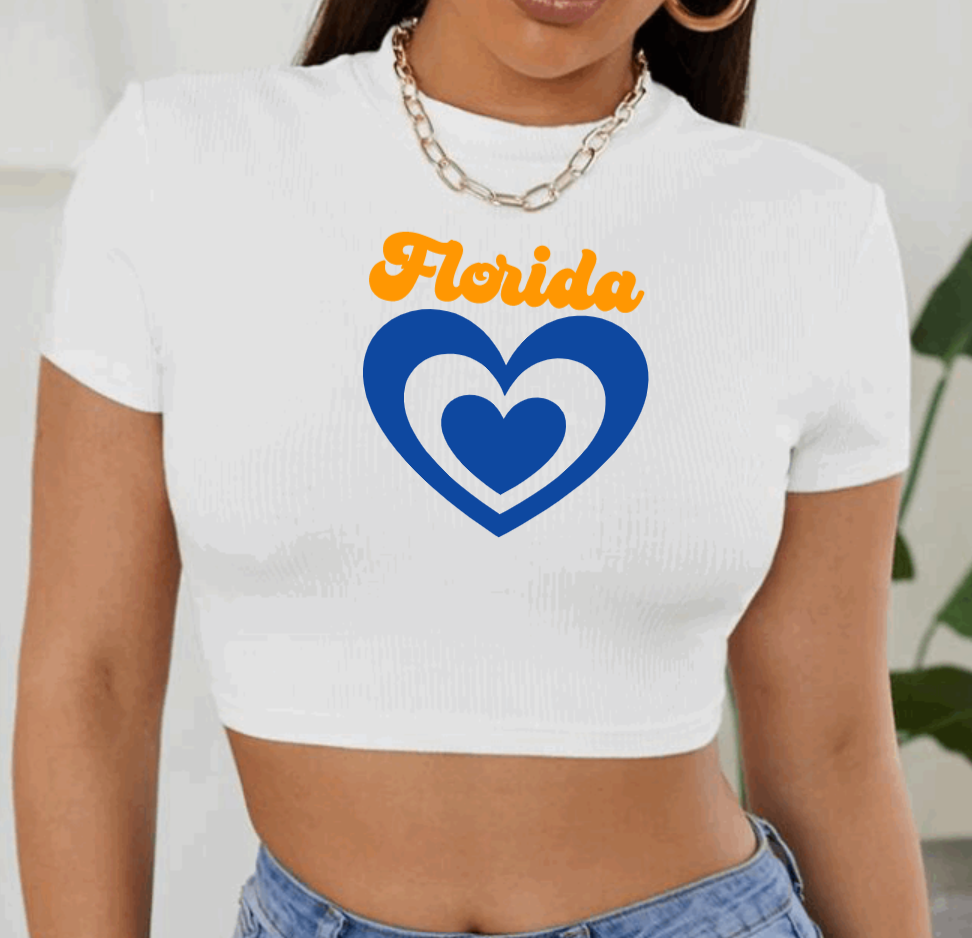 Crop Retro Heart Tee