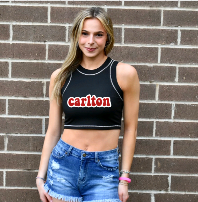 Contrast Stitching Crop Top